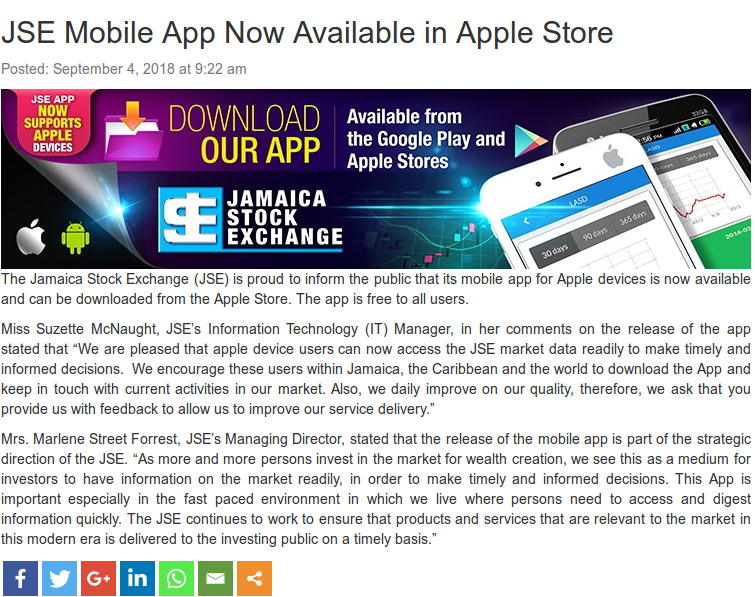 JSE Mobile App - Caribbean Value Investor
